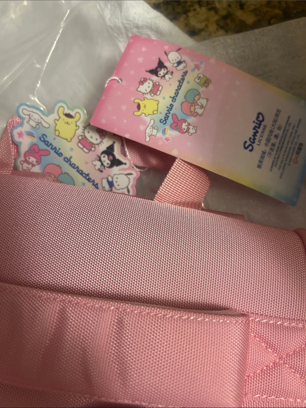 Sanrio My Melody Pink Backpack with Light Blue Bow